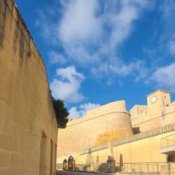 Walking about the town. Everything so fortified & decorated for Christmas.