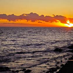 Sonnenuntergang an der Rambla in Montevideo