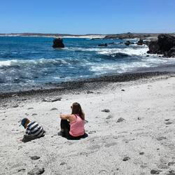 Da hinten waren eben die Wale (tauchen aber zu schnell ab für gute Fotos)