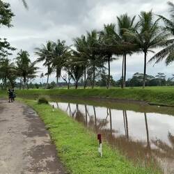 Riding along the canal used to irrigate the fields