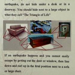Triangle of Life. Safety notice in the hotel