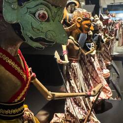 Puppets on display at Sonobudoyo Museum.