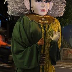 An Ondel-ondel - a giant puppet from the Betawi culture - here collecting money for a Betawi studio