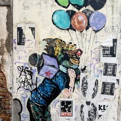 15. Stencil by artist Anagard. Human body, head of a bird