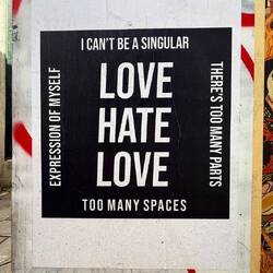 5. Bill poster art examining the complexity of human nature?