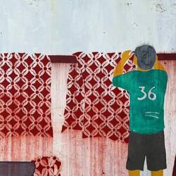 13. Hanging up the batik