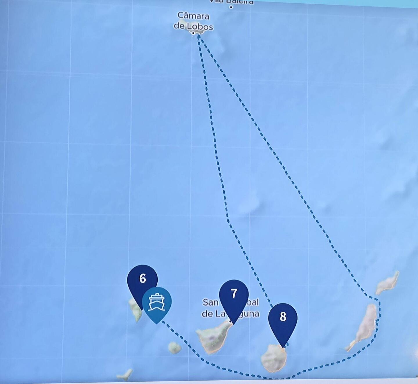 ... auf Grund der Wetterlage und der hohen Wellen gibt es nochmal eine Korrektur der Reiseroute ...