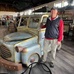 Yours truely in front of a prop at Ozark Hills Winery