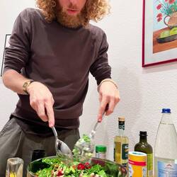 Actual fresh lettuce! At home at Julia & Luis's