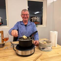 Fondue essen im Servicehaus