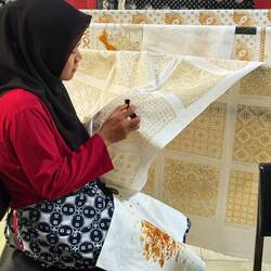 Batik tulis is traditionally women’s work. Many of the women working here have done so for decades.