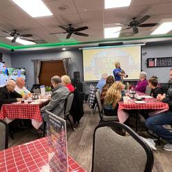 Johnny, our host, getting ready to start bingo.