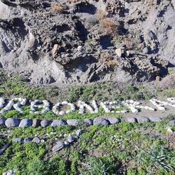 Und der Schriftzug des Ortes darf natürlich auch nicht fehlen