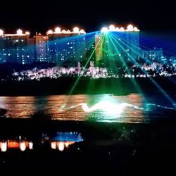 Lasershow am Mekong