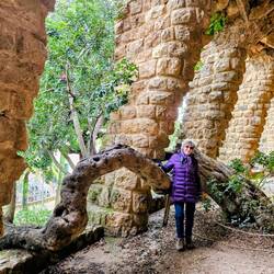 Rough hewn arches made of natural stone to fit into hillside