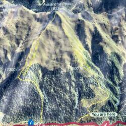 De route van vandaag (links naar rechts), in een rechte lijn naar boven