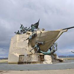 Denkmal für die Besatzung der Goleta Ancud erinnert an die Souveränität Chiles über die Magellanstr.