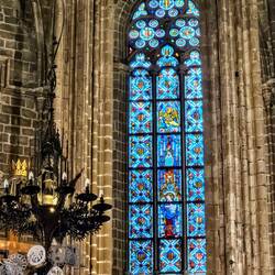 Lovely stained glass window, one of MANY