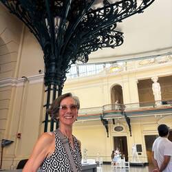 Fellow traveler Maureen at the Belle Arts museum. Free to all!