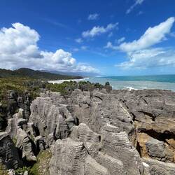 Blick auf die Pancake Rocks