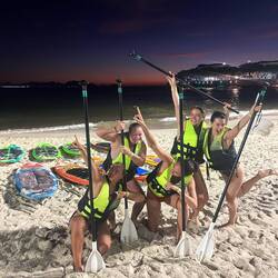 am allerletzta Tag um 4.00 Uhr morgens homma no a Stand-Up Paddel Session gmachat