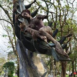 Fun sculpture garden along the perfume river