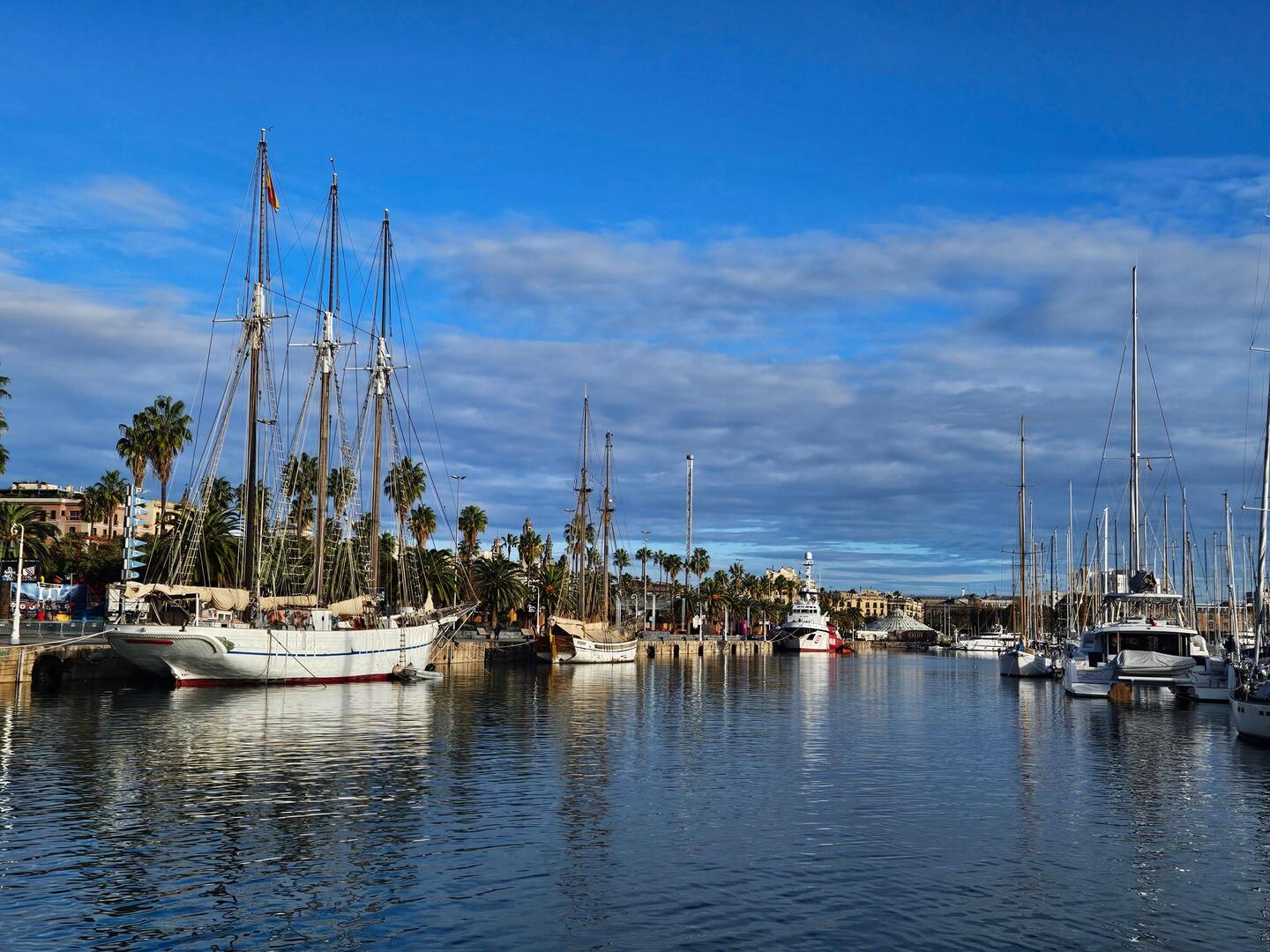 Morning view of Barcelona waterfront