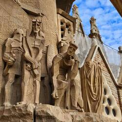Massive carvings depicting Christ's life