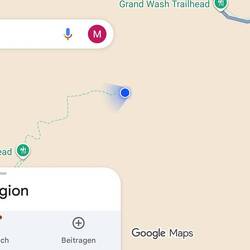 Laut Google Maps bin ich schon näher an der NP Seite als auf der Straßenseite.
