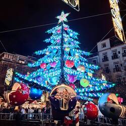 Unusual Christmas tree merry-go-round.
