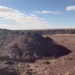 One of the other trucks crawling up the pass.