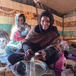 Lidya cooking tea for us.