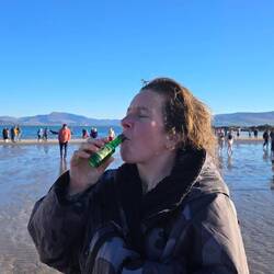 Shot of whiskey after the dip!