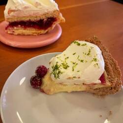 Cranberry key lime and cranberry sponge