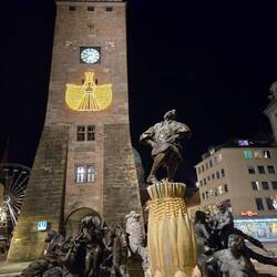 Ehekarussell - lurid German fountain plots the sad course of marriage from dating to death.