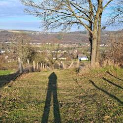 ....kann steil hinunter schauen.