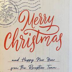 Dankeskarte der Rezeption