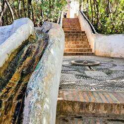 Banisters on stairway at Summer Palace that channel water from aqueducts