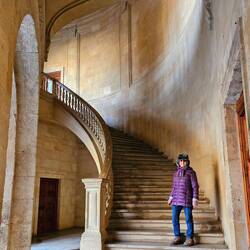Me at stairway Palace of Charles V. Yes, it was (and is) that cold!!!!