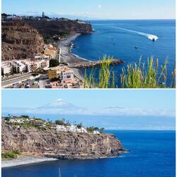 Blick in Richtung Hotel und Teneriffa/Teide im Hintergrund