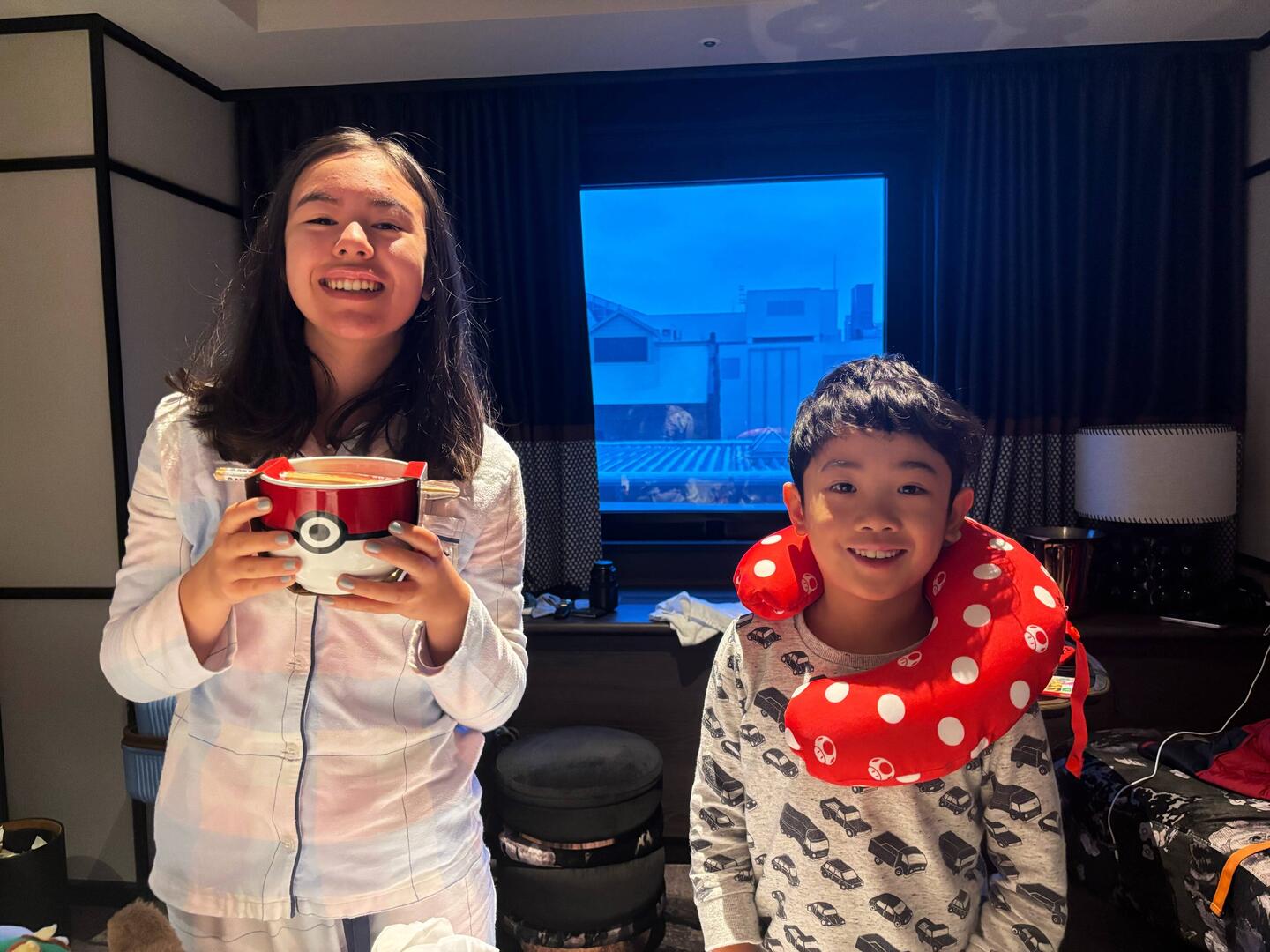The kids exchanged Christmas presents