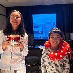 The kids exchanged Christmas presents