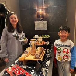 Kids at the dessert bar