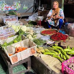 Beautiful Pasar Legi fruit and veg seller