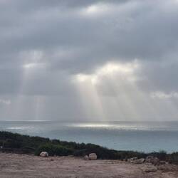 Sunshine through the clouds.