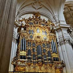 One of 2 massive gold baroque pipe organs