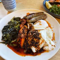 Fennel sausage chili crisp kuri eggs