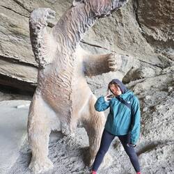 zwei Riesenfaultiere, ähm, nein, nur eins, links im Bild