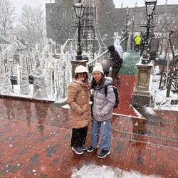 Snowing outside Shiroi Koibito park