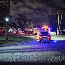 Organisierter Konvoi der festlich geschmückten Golfcarts